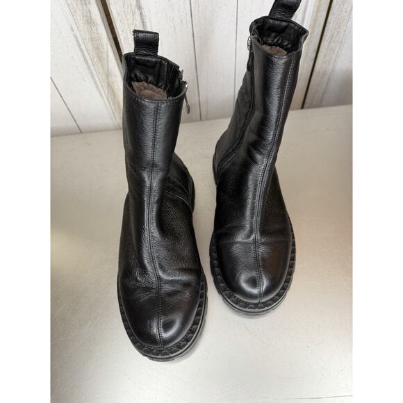 Vitto Rossi Designer Soft Leather Ankle Boots 38 US 7.5 Classic Black Soft - Picture 2 of 6